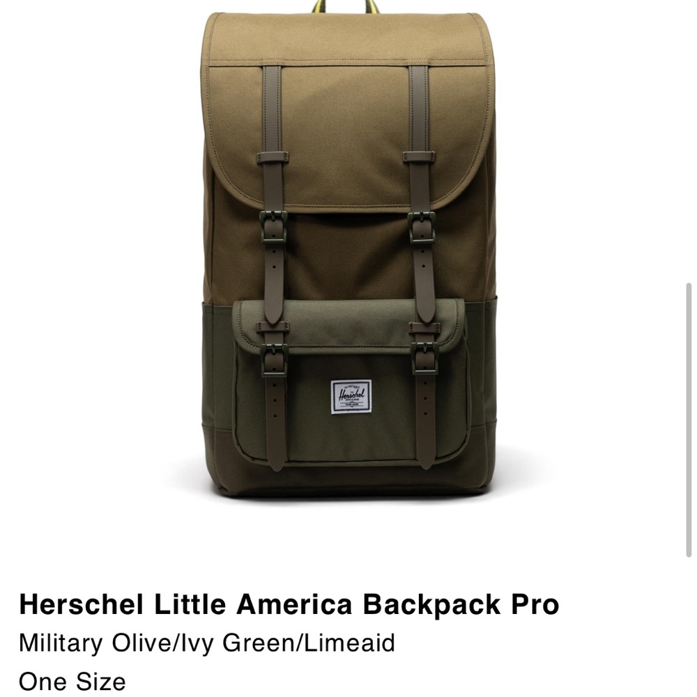 NWT Green Herschel Little America Backpack Pro
